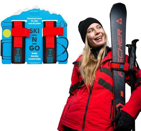 Porte-Skis et bâtons de Ski SKI-N-GO (Rouge, L)