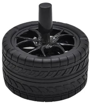 GLigeT Cendrier Rotatif sans cendrier, 1 pièce, cendrier de Table en Alliage Rond sans fumée, cendrier à Pression for l'extérieur, la Maison, Le Bar et Le Bureau (Color : A Black 1pcs)