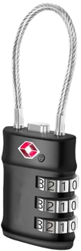 LZGOPE Luggage Locks with White Code -4 Digit Security Combination Suitcase Padlock -TSA Approved-Alloy-Black-Pack 1-Pack 2