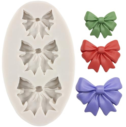 MINFEIDMS Mini moules en silicone en forme de nœud pour décoration de gâteaux, pâte à sucre, pâte polymère