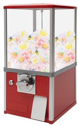 LSHFYV Capsules Vending Machine, Huge Load Capacity Candy Gumball Machine, Mini Vending Machines, Gumball Dispenser Machine for Kids for Game Stores and Retail Stores for 4.5-5.5cm Ball,Red