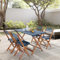 [en.casa] Set da Pranzo per Esterno in Legno di Acacia Oliato Tavolo con Piano Rettangolare e 4 Sedie Mobili Pieghevoli da Giardino Patio Terrazza