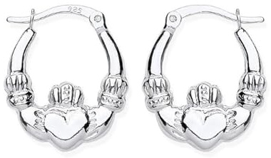 Sterling Silver CLADDAGH Creole Hoop Earrings