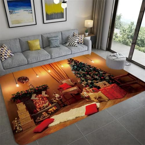 Teppich Läufer Flur Weihnachten 3D Küchenläufer, Lange Korridor Teppich, Für Flurtreppen Schlafzimmer,rutschfest Schallschutz Türmatte Mit 80 X 160 cm - Leicht Zu Reinigen-367126030
