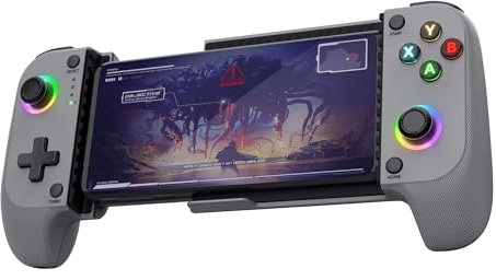 Trust GXT 735G Mylox Mando para Móvil Bluetooth, Iphone/Android / PS5 / Xbox, 12h de Juego, Doble Vibración, Iluminación LED RGB, Gamepad Inalambrico para Movil, Accesorios Gaming, Gris