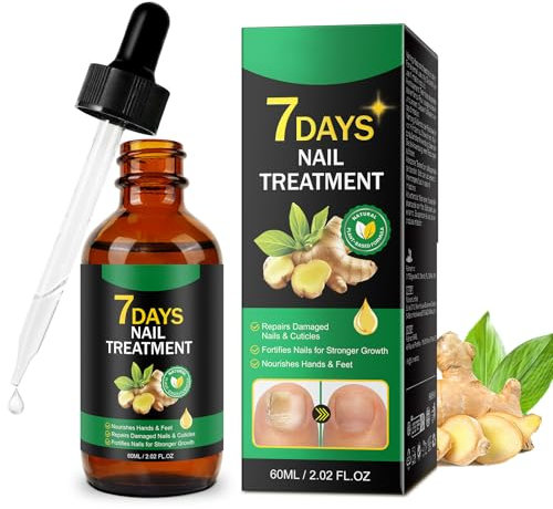 Fungal Nail Treatment, Ginger Nail Treatment with Natural Ingredients, Long-lasting Fungal Nail Treatment for Reparing Fragile Nails, Nails Growth Serum for Damaged Nails,