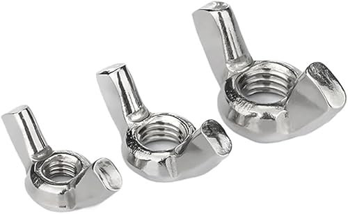Flügelmuttern, Schmetterlingsmutter, Flügelmuttern, 3/5/10/PCS Flügelmuttern M3 bis M12 304 Edelstahl Einstellmutter Handverstellung Schmetterlingsmutter Barren-Ringmuttern Hardware-Mutter(304 Stainle
