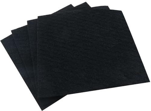 DGZZI 4PCS Square Compost Bin Filter Activated Carbon Filter Paper 6.5 inch Deodorising Adsorbent Cotton Activated Carbon Fibre Cotton Sheet for Kitchen Compost Bin Countertop Recycling Bin Black