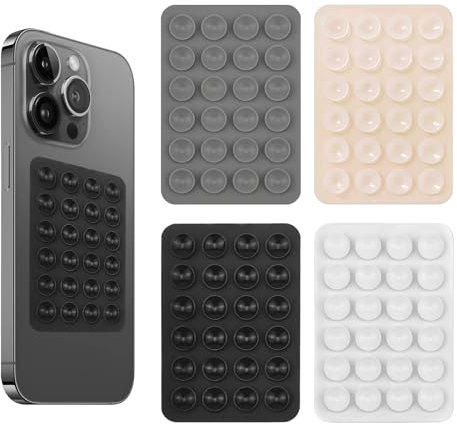 YUMIPDD Ventouse Telephone Portable en Silicone Face Support,Lot de 4 Ventouse unilatérale en Silicone Ventouse Telephone, Support de Téléphone Portable, Antidérapant pour Selfies et Vidéos