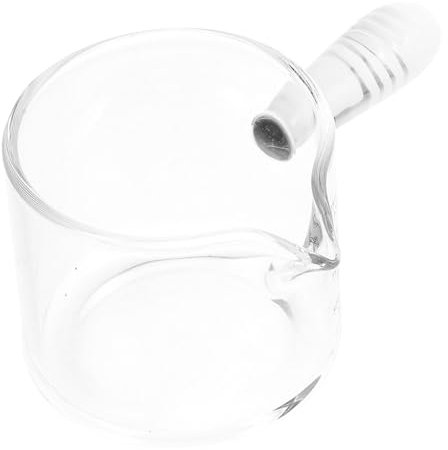 DINHEAROM Vaso Medidor De Vidrio Para Espresso Con Asa Jarra Pequeña Transparente y Vertedor Para Uso Doméstico y Profesional Cafés y Bares Fácil De Limpiar y Duradero