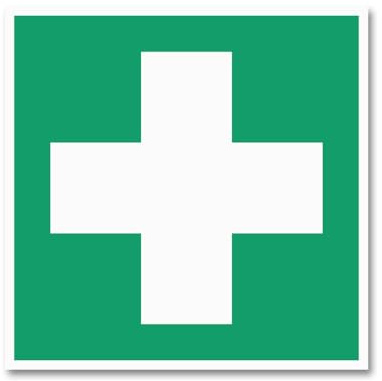 Hinweisschild Erste Hilfe – genormt nach ISO 7010, ASR A1.3, DIN 4844 – Alu-Dibond, Aufkleber, Reflektorfolie oder Magnetschild – verschiedene Größen (Alu-Dibond, 20 x 20 cm)