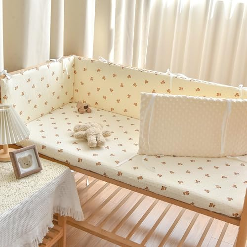 PTKG Tours de Lit en Respirant Anti-Collision pour Lit BéBé Contour de pour BéBé Barriere Enfant Pliable BéBé Cabane Contour de BéBé Respirant Anti-Chute Protection,B5,120 * 28cm
