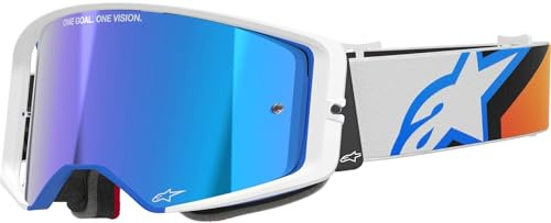 Alpinestars Supertech Corp Absolute Vision Mirror Motocross Brille, blau/orange, Einheitsgröße