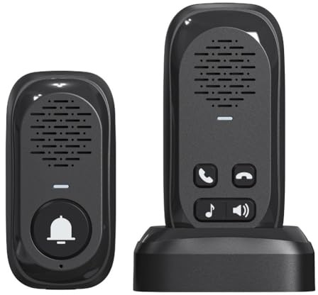 Gettimore Sistema di citofono senza fili, portata 300 m, unità esterna impermeabile con batteria a lunga durata per comunicazioni domestiche, compatibile con anziani, bambini e donne incinte
