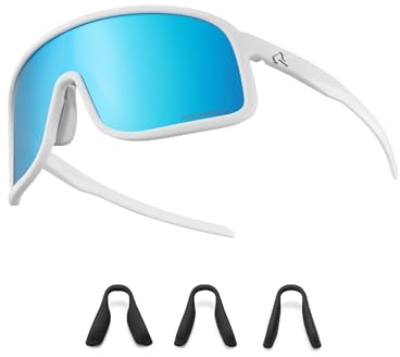 ROCKBROS Polarisiert Fahrradbrille Sonnenbrille Herren Damen TR90 Rahmen | UV400 Schutz Sonnenbrille Sportbrille, Ultraleichte Laufbrille, Austauschbare Nasenpads, für Radfahren MTB Laufen