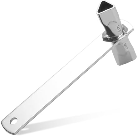 FARYODI Juego de llaves triangulares dobles M12/M10 de 2 piezas, de acero, llaves triangulares, galvanizadas, llave universal para bolardo y barrera, llave de bomberos para armarios de seguridad (1)
