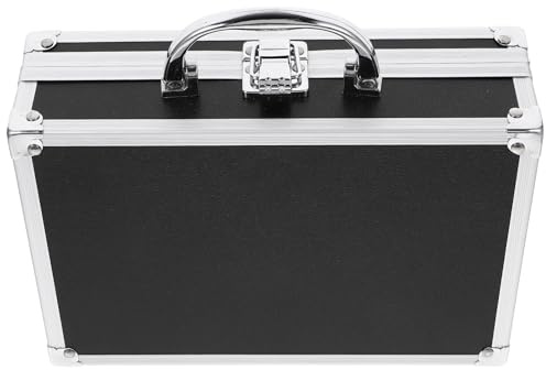 Healeved Aluminum Tool Box Portable Carrying Case 23X16X7Cm Multifunctional Hard Storage Box for Electronics and Instruments Black Handheld Electrician Tool Bag