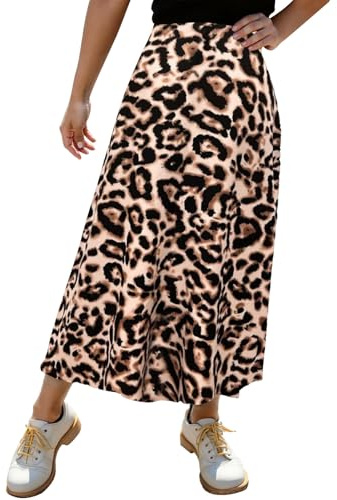 Gonna da Donna in Raso Elegante Casual Estiva Linea a alla Moda per Il Tempo Libero Streetwear Motivo Leopardato Gonna da Festa Gonne Estiva in Seta per Vacanze Gonne Tutu Casual