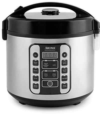 Aroma Housewares AROMA® Professional 20-Cup (Cooked) / 5Qt. Digital Rice Cooker, Steamer, and Slow Cooker Pot with 10 Smart Cooking Modes, Including Sauté-then-Simmer®