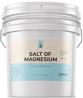 Sal de Magnesio: sal pura de Epsom de Pure Organic Ingredients, USP & Food Grade, sin perfume, alivia los dolores musculares, exfoliante natural, antiinflamatorio