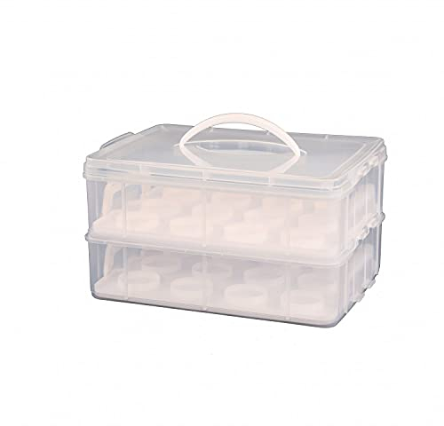 Oypla 2 Tier Cupcake Cake Holder Portable Storage Carrier Box