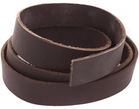 esnado Lederband, Lederriemen Flach | Länge: 1 Meter | Breite: 40 mm | Farbe: Braun | ECHTES Leder | pflanzlich gegerbt | Schmuck, Armbänder, Basteln, Dekorieren, DIY, Mittelalter