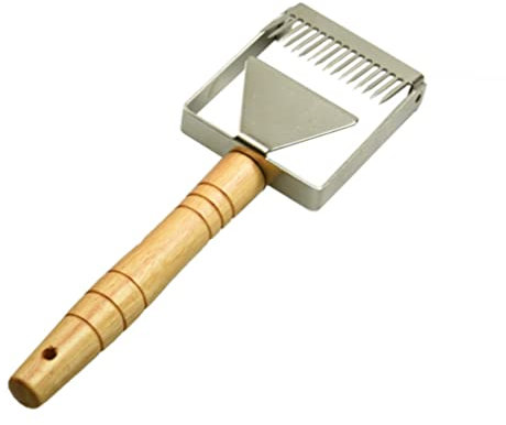 Happyyami Honig Entdeckeln Fork Edelstahl Honey Scraper Bienenstock Extraktor Bienenzucht Liefert für Schaufeln Honig (Silber) 2Cm