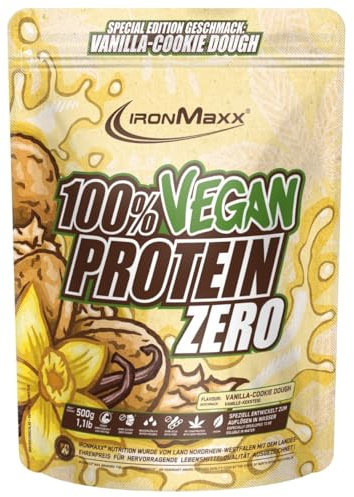 IronMaxx 100% Vegan Protein Zero - Vanilla Cookie Dough 500g | Veganes Eiweißpulver ohne Zucker | Low Carb Protein Shake, High Protein, laktosefrei, geeignet für Muskelaufbau & Diät