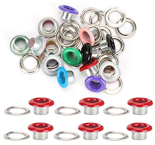 Akozon 500 Set mit Ösen aus Metall, bunt, Ösen, Metallschnalle, Farbe, Schuhösen, Taschen, Leder, DIY, Handwerk, Nieten, Werkzeug, 6 mm, Schuhe, Ösen, Werkzeug für Schuhe, Taschen, Leder