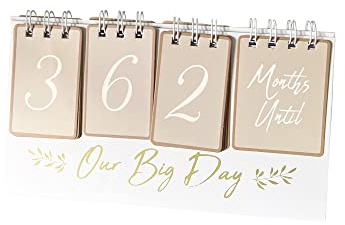 Our Big Day - Wedding Countdown Calendar Engagement Gift Planning Organiser Desk Home Decor
