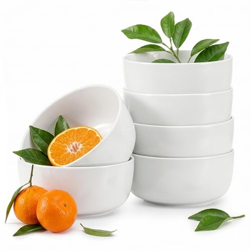 Konsimo. Elegant Schalen Set 6er - VICTO Müslischalen - Suppenschalen Schüssel aus Keramik - Modern Servierschale und Salatschüssel - 14,5 cm - Weiß