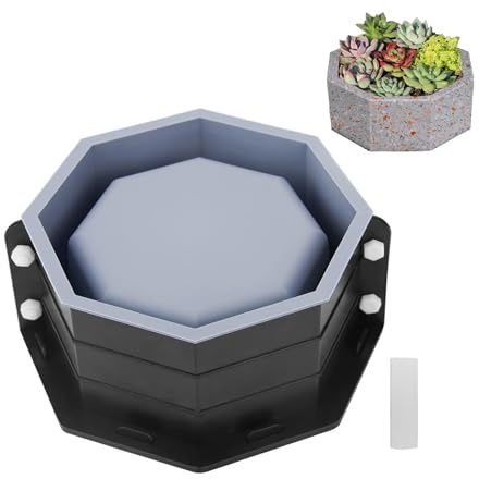 Silikon-Pflanzgefäßformen, Beton-Blumentöpfe, große Pflanzgefäßform, achteckige Form, DIY-Töpfe, DIY-Behälter für Sukkulenten, Bonsai-Dekoration, hausgemachte Tonformen