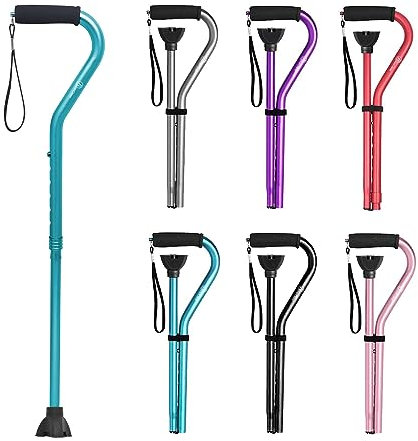 BeneCane Walking Cane for Men & Women Adjustable Cane with Offset Soft Cushioned Handle -Portable Lightweight Sturdy Mobility Walker Aid for Elderly, Seniors Collapsible Cane