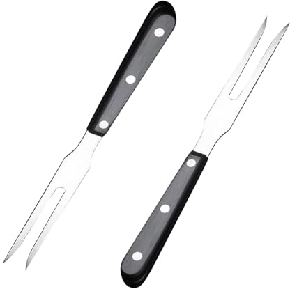 yeenelwboo 2 Pcs Carving Forks Long Handle Pot Forks Large Stainless Steel Meat Serving Forks for Pork Turkey Chicken Beef BBQ