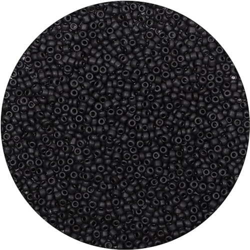 Glaspärlor 4 mm svart för att trä – 2 000 stycken rocailles fröpärlor 6/0 för armband och vänskapsarmband gör-det-själv-tillbehör