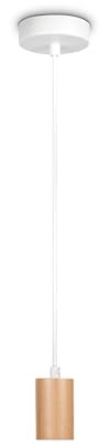 Paco Home Deckenlampe Pendellampe Deckenleuchte Kompatibel Mit Lampenschirm Hängelampe Lampenfasssung E27 Textilkabel Kürzbar 1-Flammig Holz Weiß