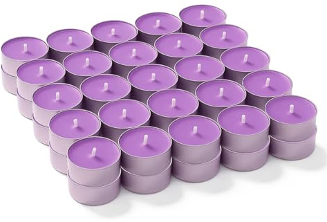ZOPPER 50 x Tealights Lavender Scented Candles | Multipurpose, Smokeless with Impressive Fragrance | Ideal for Easily Decoration in Parties, Events & More