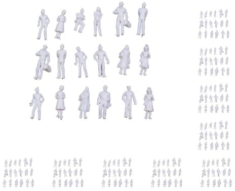 10 Set 100 Stück Kunststoff hellgrau Modelleisenbahn Menschen Figuren Maßstab TT (1 bis 100)