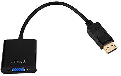 ZAICOLER Puerto de Pantalla a VGA, Pantalla 1080P de 25 Cm DP a VGA Displayport a VGA Adaptador de Puerto de Pantalla a Puerto VGA con Alta Definición para Transmisión de Señal de Video