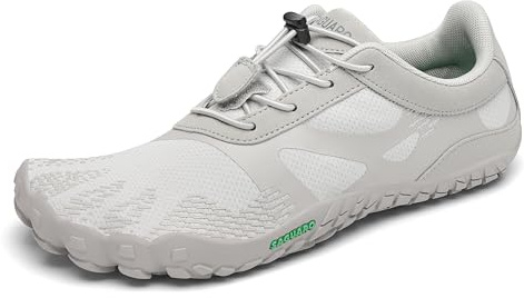 SAGUARO Barefoot Hombre Mujer Zapatillas de Trail Running Ligeras Cómodas Minimalistas Zapatos Descalzos, Gris Ceniza 37