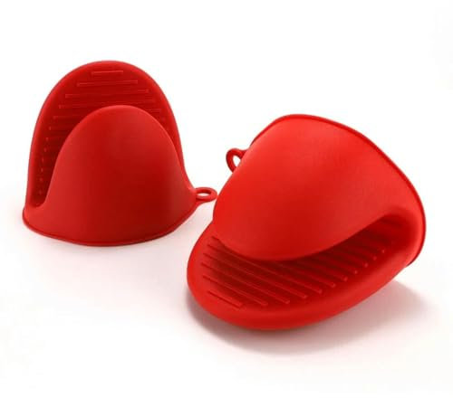 Guanti da forno in silicone resistenti al calore per cucina guanti da forno isolati in cotone per cottura antiscivolo barbecue strumenti per grigliare