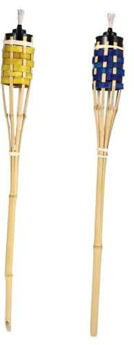 BESPORTBLE 2 Piezas Antorcha De Para El Paisaje Antorcha Tiki Falsa Soplete De Falso Afuera Antorcha De Comida Exterior Solares Al Aire a Prueba De Bambú