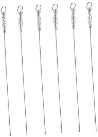 MOBUTOFU 6 Pièces Brochettes En Acier Inoxydable à Ressort Pour Barbecue Lot De Bâtons à Brochette Inox Pratiques Et Durables