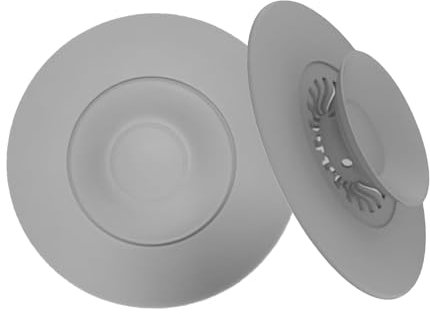 2 Stück Universal Abflussstopfen Silikon, Grau, Flexibel mit Siebfunktion, Durchmesser 10.8 cm, für Waschbecken, Küchenspülen und Badewannen