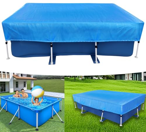 Rectangular Above Ground Pool Cover 102 x 67 in 8x5 ft Rectangle Frame Swimming Pool Cover Draw Strings Dust Proof 8.5 ft Cover for 102 inches Outdoor Above Ground Pool Cover Winter