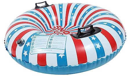 BESPORTBLE 1stück Aufblasbarer Schneesled Für Junge Mädchen Und Erwachsene Dickes Rundes Outdoor Spielzeug Für Winter Blau-rot Gleitkissen Für Spaß Im Schnee