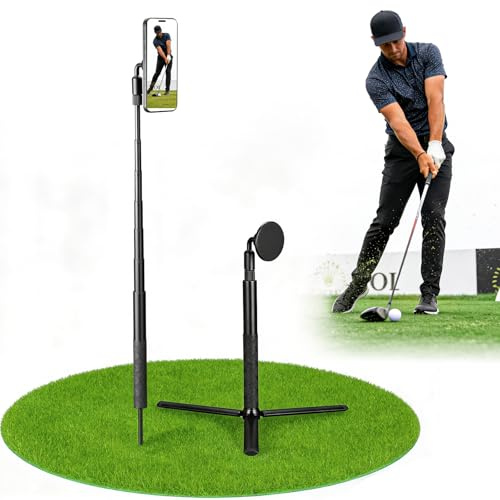 Monopod and Tripod Selfie Stick to Record Golf Swing Training Aid, Magnetic Golf Film Stick Adjustable Aluminum Compatible with Magsafe iPhone 16/15/14/13/12 Plus Pro Max Series