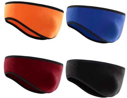 Stirnband Ohrenschutz für Damen und Herren,4 Stück Lauf Stirnband Damen Winter Frühling/Herbst/Winter/Ohrenwärmer Stirnbänder für Laufen Wandern Jogging Fahrrad Yoga Skifahren(bunt)