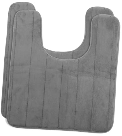 Alipis Alfombrilla de Baño Absorbente Secado Rápido Antideslizante en Forma Algodón Paquete de 2 Piezas para Baño y Aseo