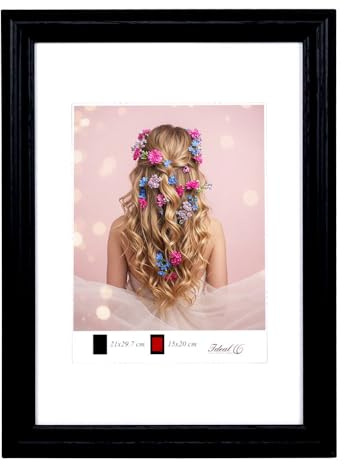 KM FOTO Holzrahmen mit Kunststoffglas Bilderrahmen MDF-Rahmen Wandrahmen Fotorahmen HR-22: Farbe: Schwarz | Format: 40x60 | Pack: 1
